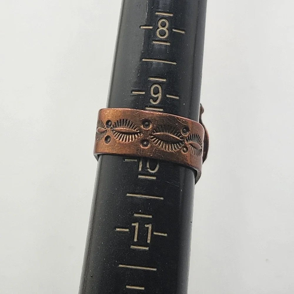 Vintage Running Bear Sterling‎ Silver Copper Turquoise Bear Ring Size 9.5